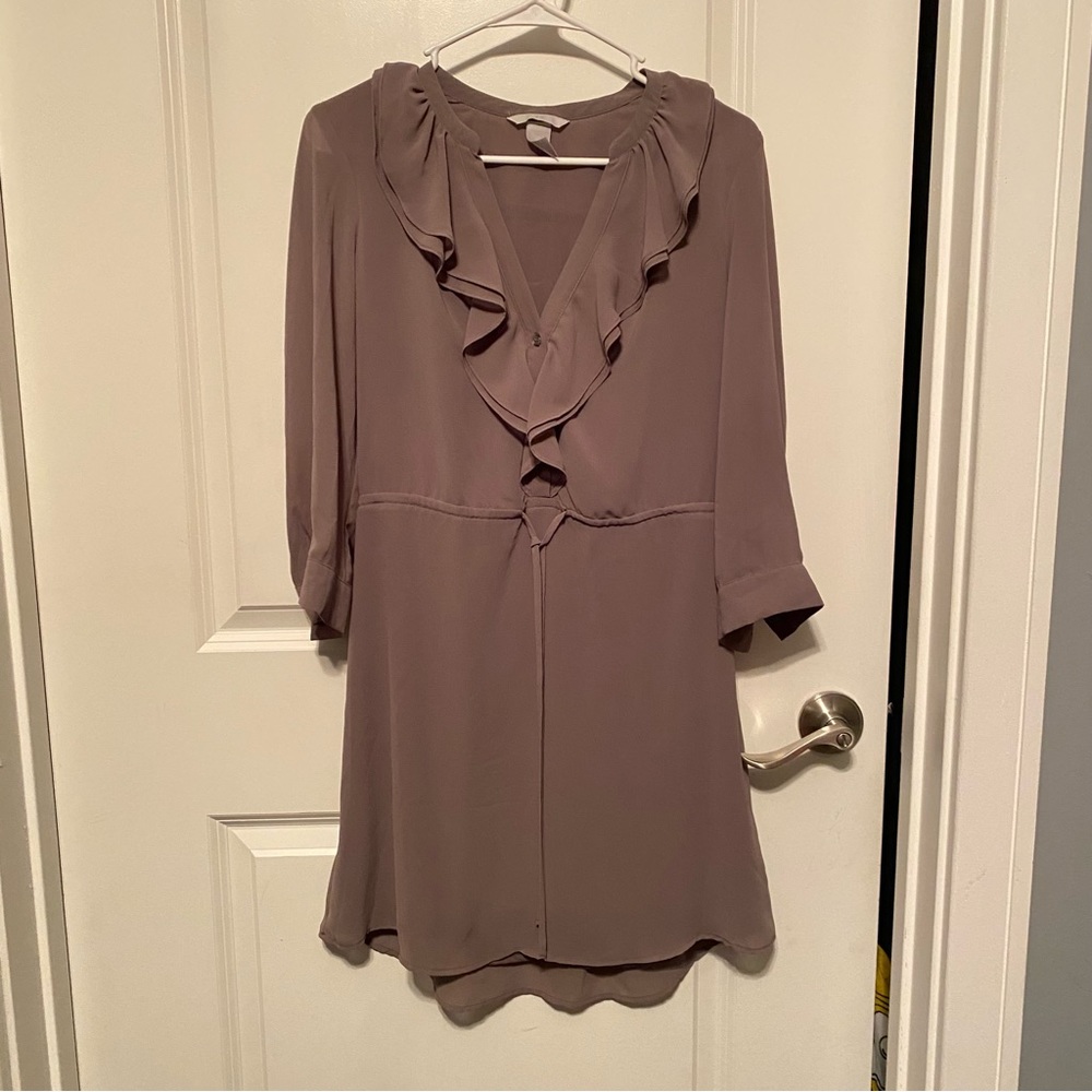 H&M Solid Gray Simple Button Down Long Sleeved Ru… - image 2
